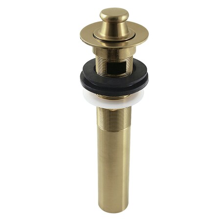Kingston Brass Lift and Turn Sink Drain with Overflow, 17 Gauge, Brushed Brass KB3007
